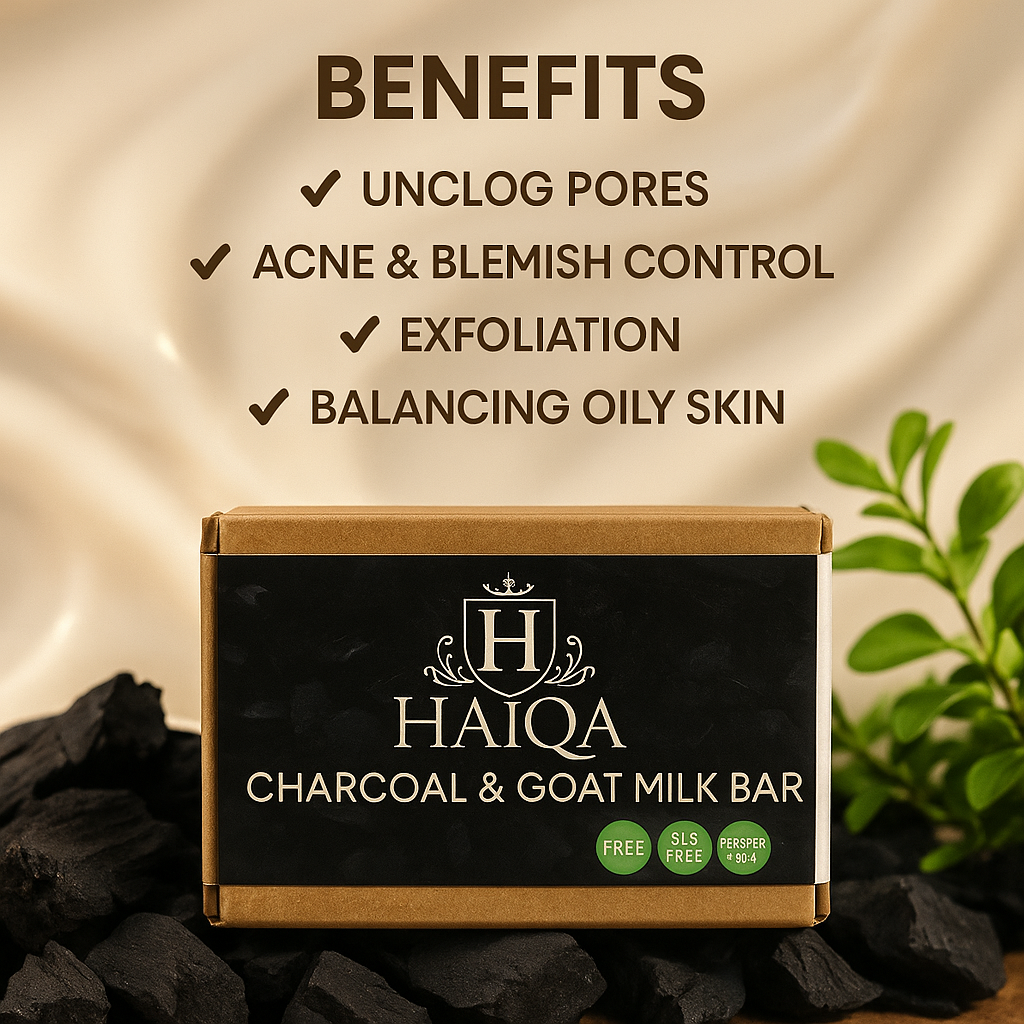 Haiqa Charcoal & Goatmilk Soap