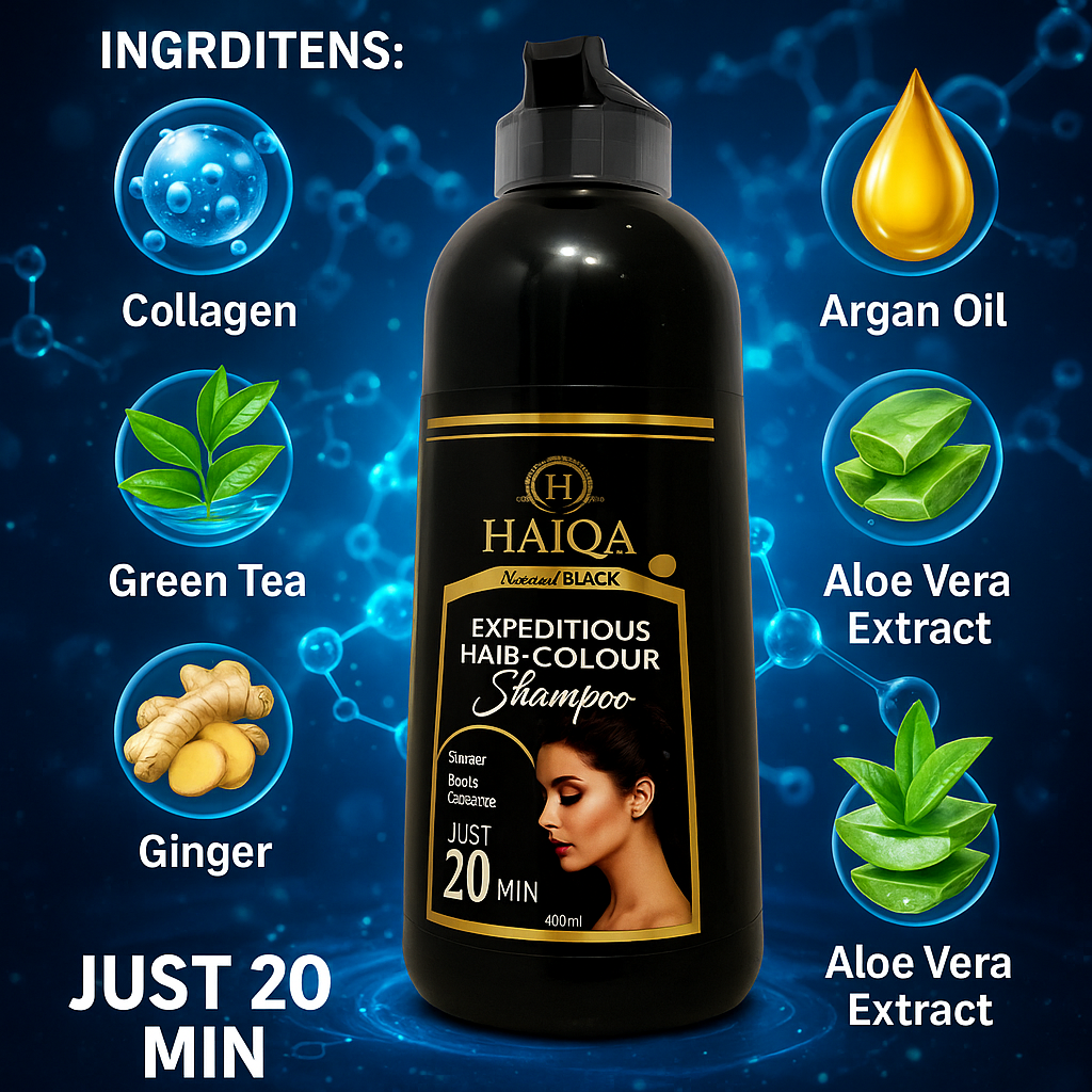 Haiqa Expiditious Hair Colour Shampoo Natural Black