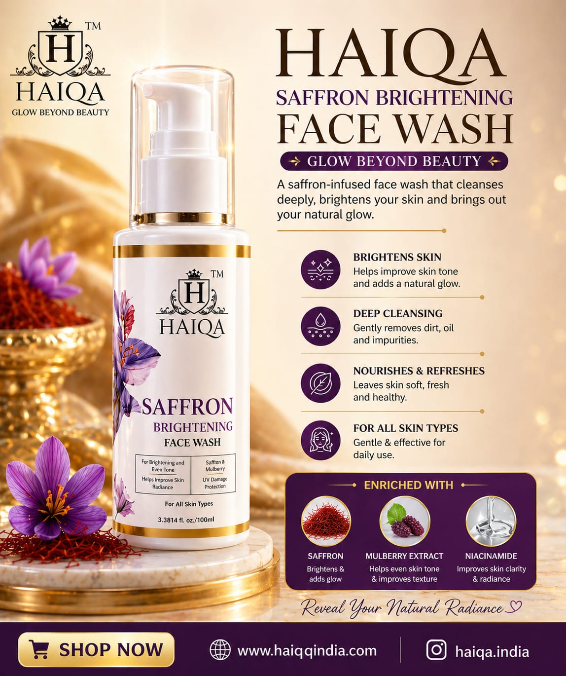 Haiqa Saffron Whitening Face Wash