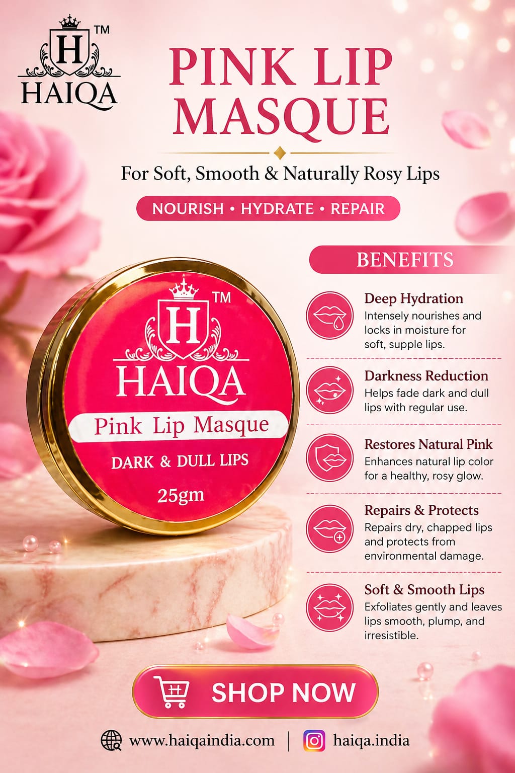 Haiqa Pink Lip Masque