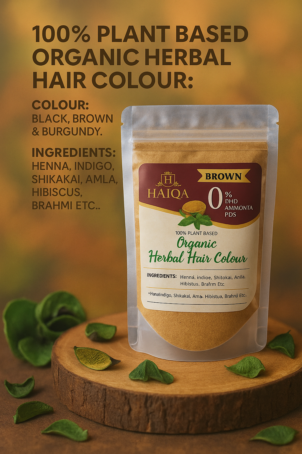 Haiqa 100% Organic Herbal Hair Colour-Brown