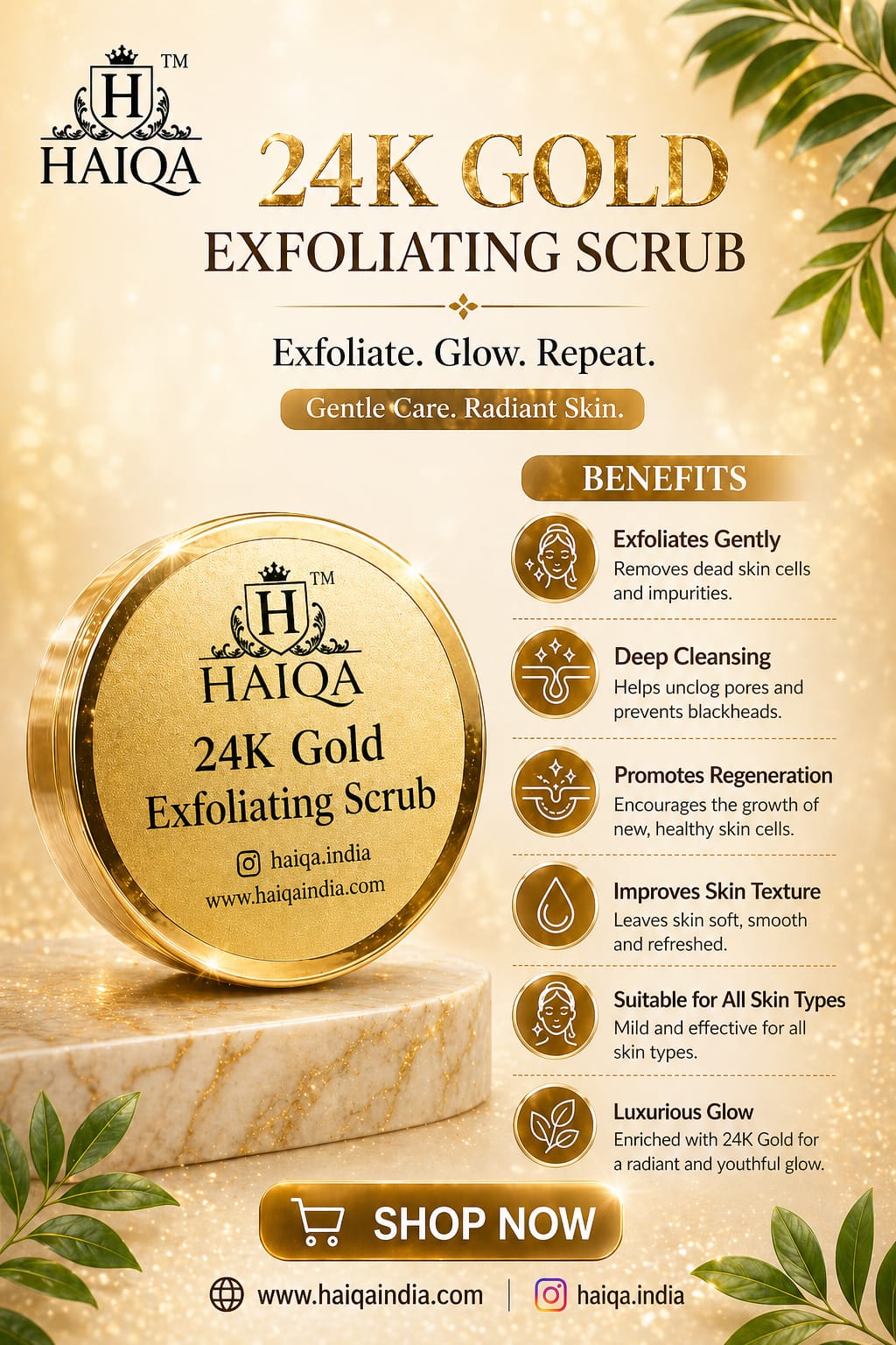 HAIQA 24K GOLD EXFOLIATING SCRUB